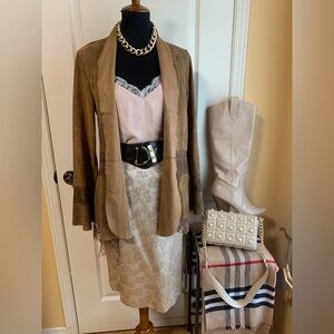 Le Suit brocard style vintage A-Line skirt